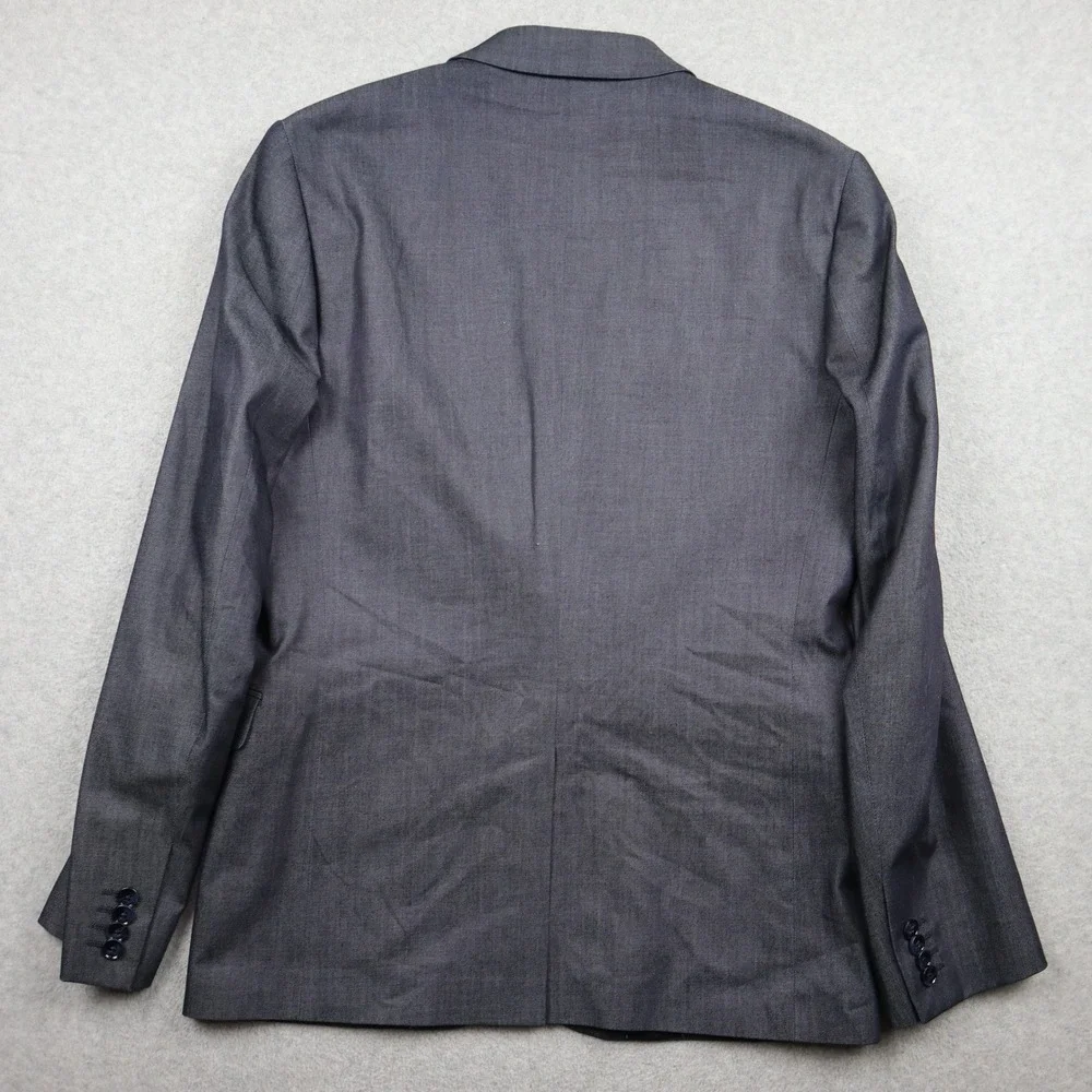 Express Blazer Mens 38 Regular Photographer Fitted Blue 2-Button Suit Jacket